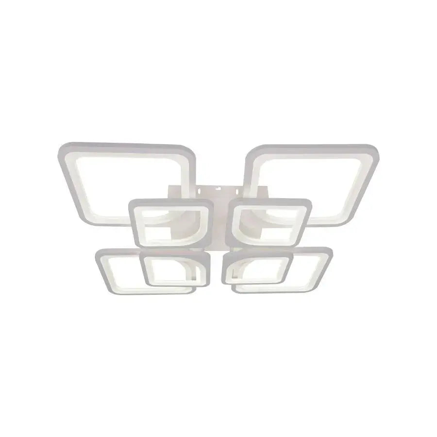 LED luster s diaľkovým ovládaním, Zoe, 8 štvorcov, 135 W, studené/horúce/neutrálne svetlo, nestabilné, biele