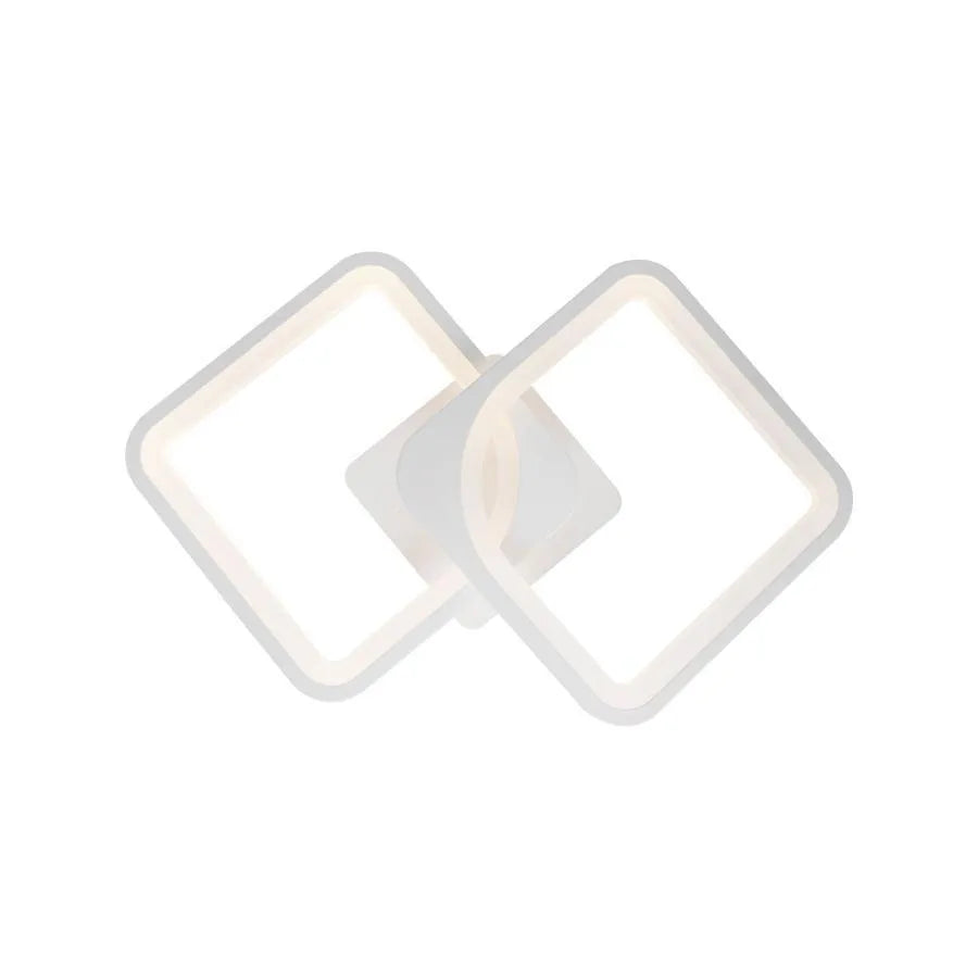 LED luster s diaľkovým ovládaním, Zoe, 2 štvorce, 39 W, studené/horúce/neutrálne svetlo, nemilosrdné, biele