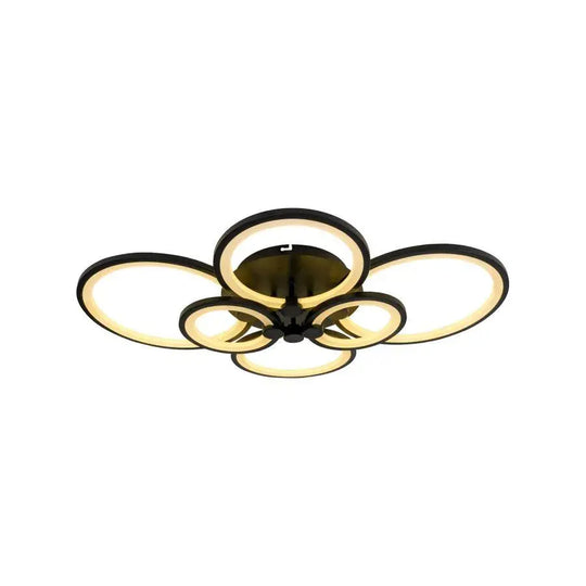 LED luster s diaľkovým ovládaním ALANI 152W, 6 kruhov, studené/teplé/neutrálne svetlo, stmievateľné, čierne LED luster s diaľkovým ovládaním Predvolený názov Alessandro Design