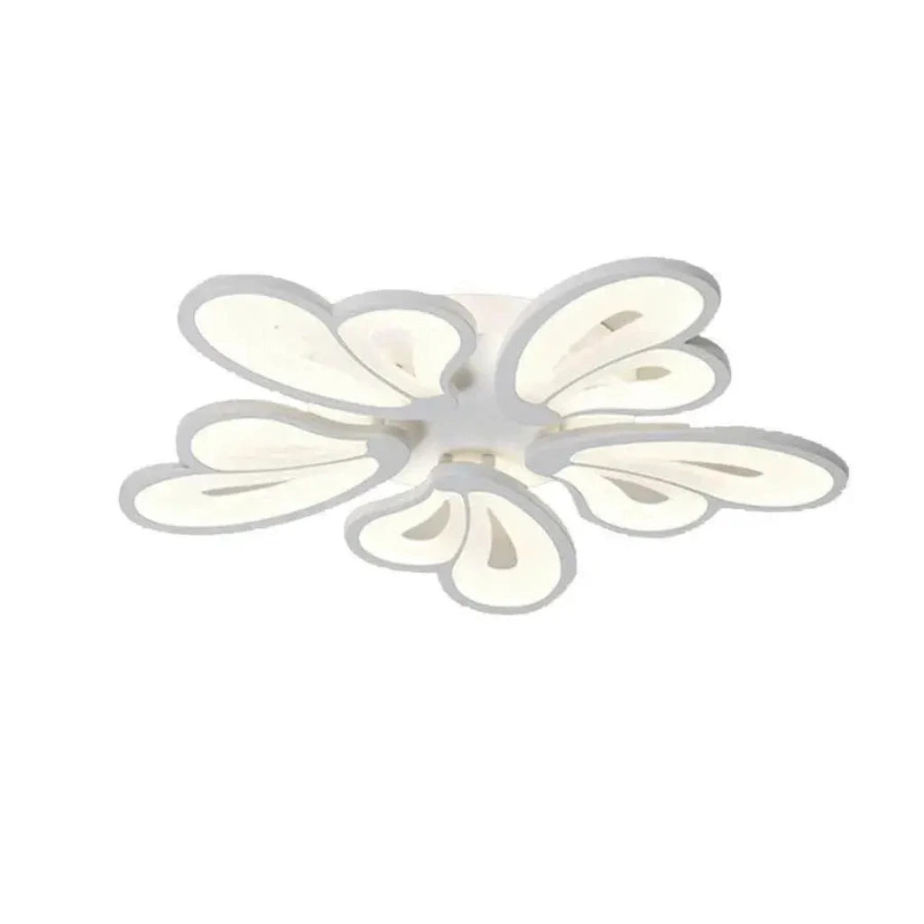 LED luster s diaľkovým ovládaním kvetu, 60 W, 5 okvetných lístkov, studené/horúce/neutrálne svetlo, nestabilné, biele