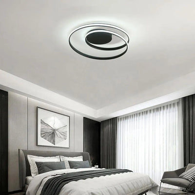 LUST LED Vektor Arcadia, 67W, kov, 49 cm diamteru, čierna, diaľkové ovládanie, studené/horúce/neutrálne svetlo