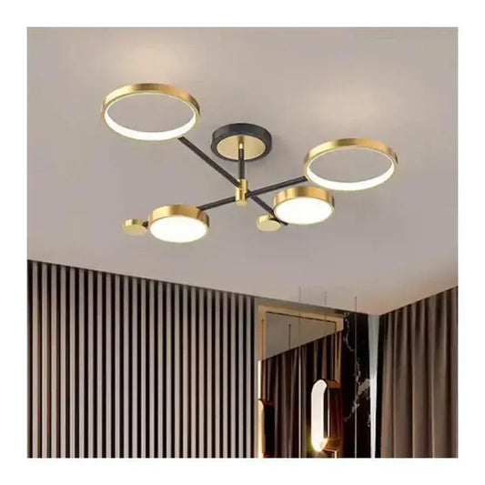 LED luster s skupinami diaľkového ovládania, 80 W, nemilosrdné, čierne a zlaté