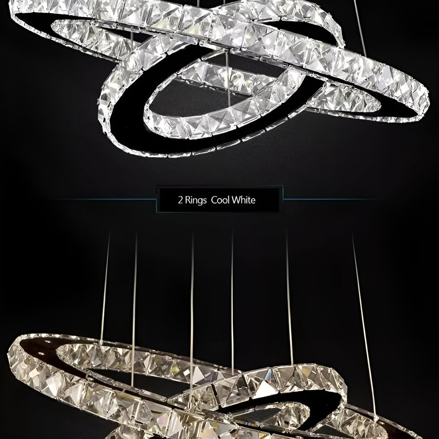 LED LED LUD LUMINIS, 58W, kryštál a kov, smotabilná, nastaviteľná výška, studené/teplé/neutrálne svetlo, luxusné osvetlenie