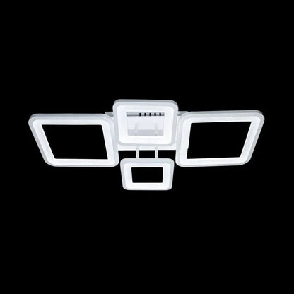 LED luster s diaľkovým ovládaním, ella, 4 štvorce, 88 W, studené/horúce/neutrálne svetlo, nestabilné, biele