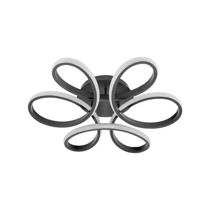Vektorová LED dióda Helix, 108 W, kovové, čierne, diaľkové ovládanie, studené/horúce/neutrálne svetlo