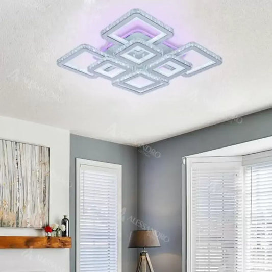 LED luster s diaľkovým ovládaním Leila, 362W, White, Daisy, RGB