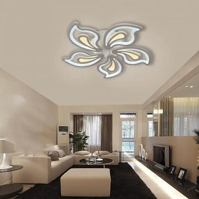 LED luster s slávnym diaľkovým ovládaním, 150 W, 5 okvetných lístkov, studeného/horúce/neutrálne svetlo, nestabilné, biele
