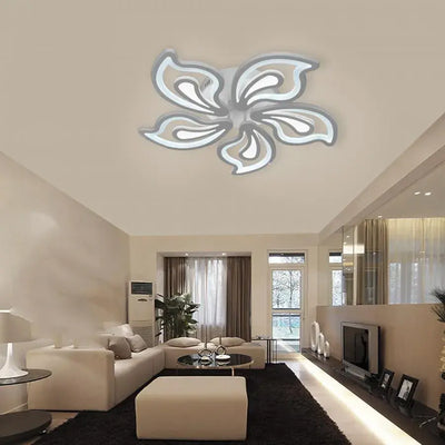 LED luster s slávnym diaľkovým ovládaním, 150 W, 5 okvetných lístkov, studeného/horúce/neutrálne svetlo, nestabilné, biele
