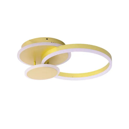 LED luster s diaľkovým ovládaním Lyra, 102 W, 2 kruhy, DAISY, Brushed GOLD, COLD/HOT/NEUTRAL LIGHT