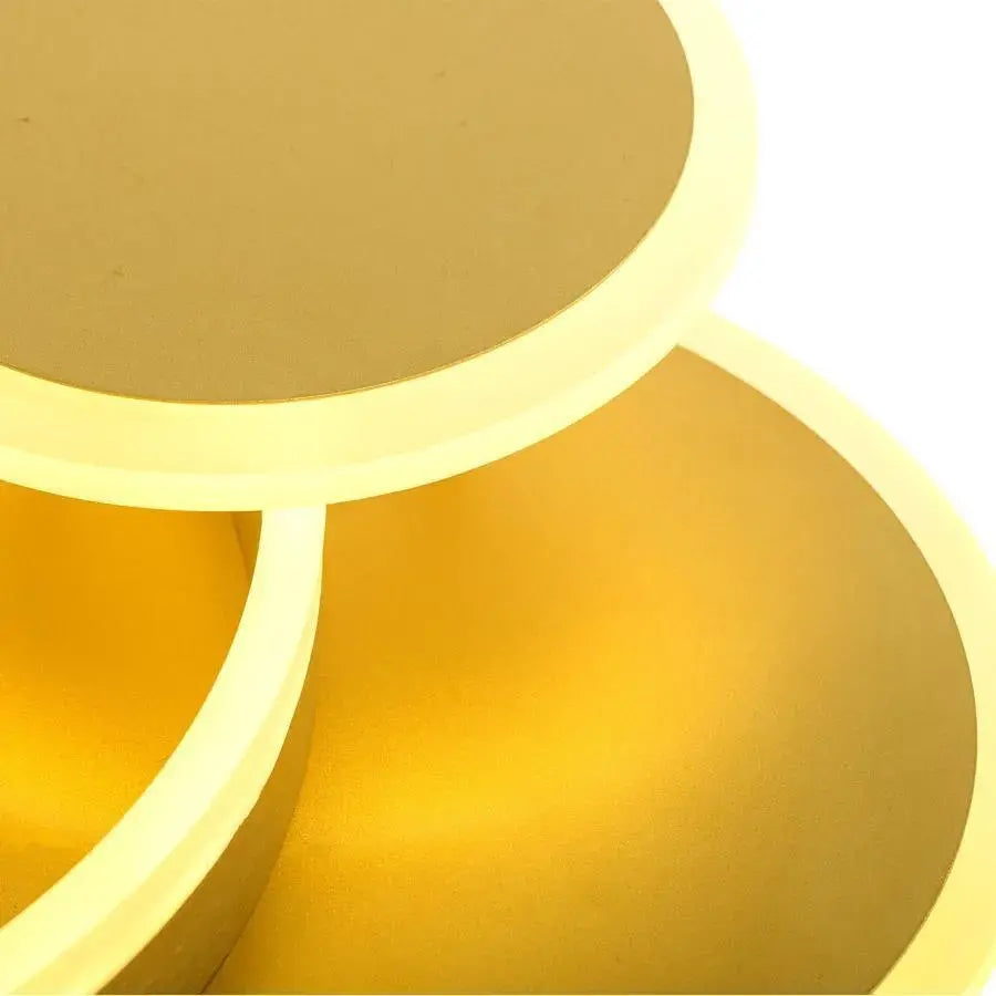 LED luster s diaľkovým ovládaním Lyra, 102 W, 2 kruhy, DAISY, Brushed GOLD, COLD/HOT/NEUTRAL LIGHT