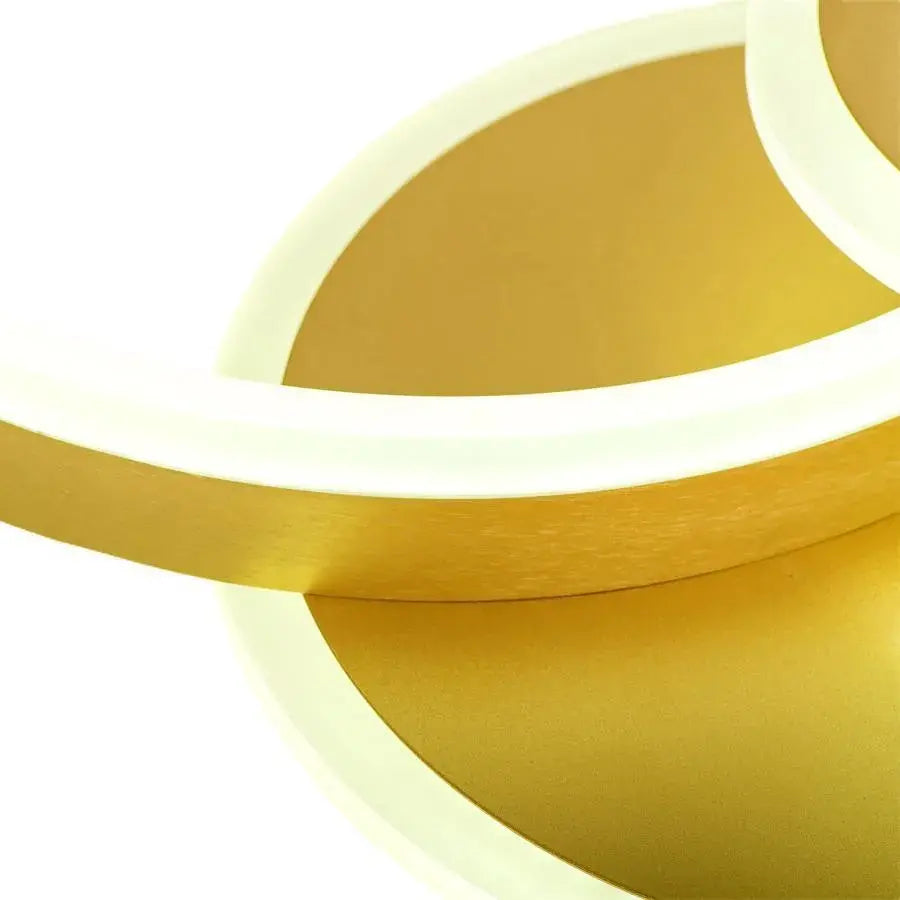 LED luster s diaľkovým ovládaním Lyra, 102 W, 2 kruhy, DAISY, Brushed GOLD, COLD/HOT/NEUTRAL LIGHT