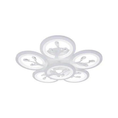 LED luster s diaľkovým ovládaním Daisy, 6 položiek, 72 W, studeného/horúceho/neutrálneho svetla, nestabilné, biele s kryštálom