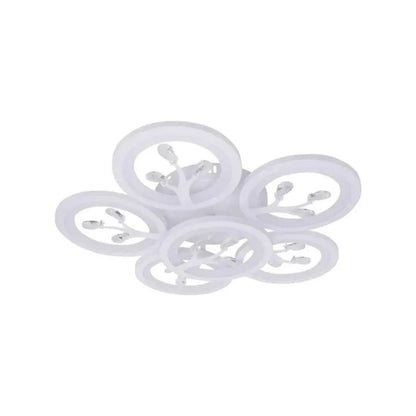 LED luster s diaľkovým ovládaním Daisy, 6 položiek, 72 W, studeného/horúceho/neutrálneho svetla, nestabilné, biele s kryštálom