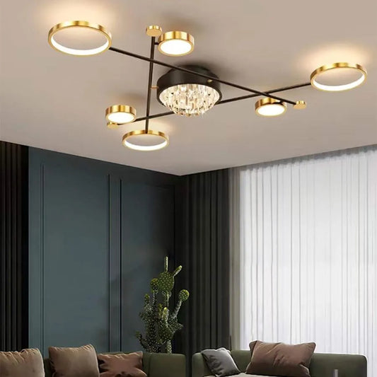 LED túžba s diaľkovým ovládaním Nazira 138W, čierne zlato