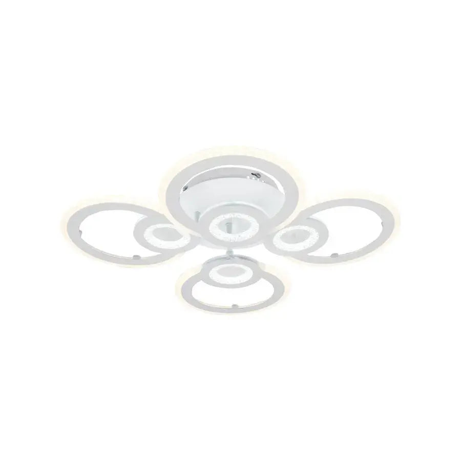LED luster s Kadeovým diaľkovým ovládaním, 72 W, 4 kruhy, studené/horúce/neutrálne svetlo, nestabilné, biele