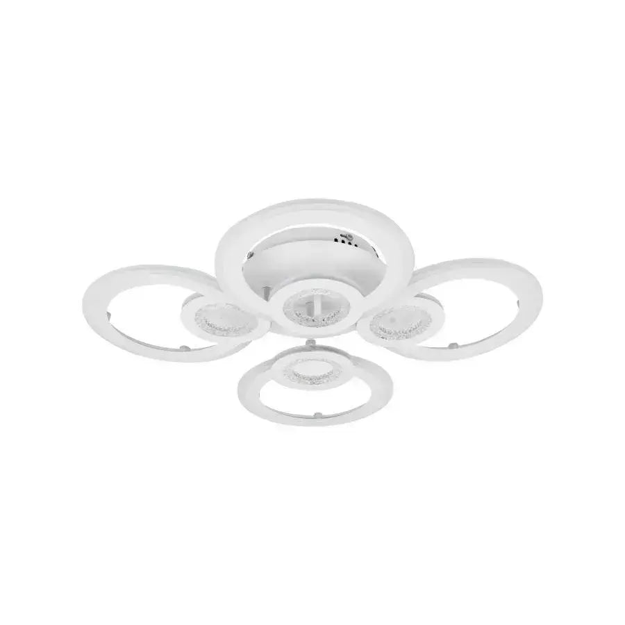 LED luster s Kadeovým diaľkovým ovládaním, 72 W, 4 kruhy, studené/horúce/neutrálne svetlo, nestabilné, biele