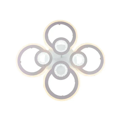 LED luster s Kadeovým diaľkovým ovládaním, 72 W, 4 kruhy, studené/horúce/neutrálne svetlo, nestabilné, biele