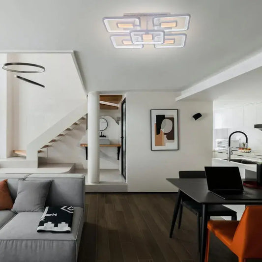 LED luster s diaľkovým ovládaním Tiana, 107W, biela, akrylová, nestabilná