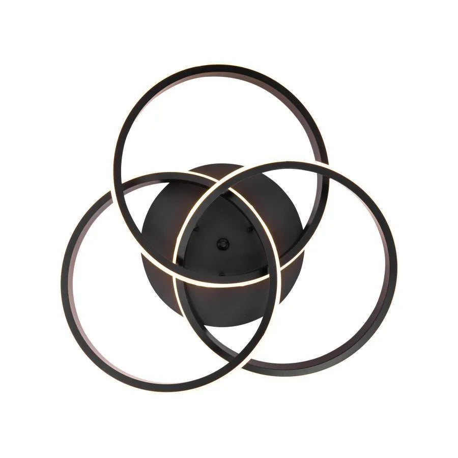 LED Vektorový vír, 96 W, kovové, diamteru 40 cm, čierna, diaľková, studená/teplá/neutrálna svetlo