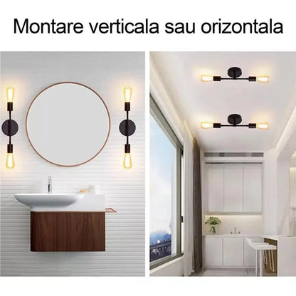 Sini 2*e27, kov, čierny