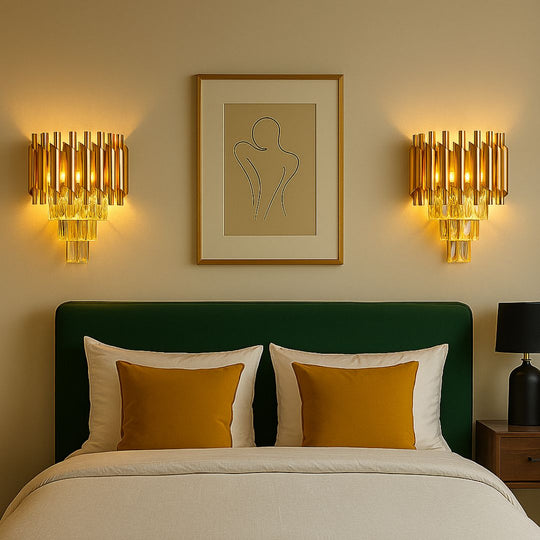 VERSAILLES Piccolo krištáľové lusterové svetlo, 2xE14, zlaté vnútorné nástenné svietidlá Predvolený názov Alessandro Design
