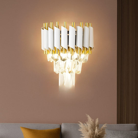 Krištáľové lusterové svietidlo VERSAILLES Piccolo, 2xE14, biele Predvolené interiérové ​​nástenné svietidlo Alessandro Design