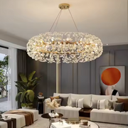 Krištáľovo luster minúta 12x G9, priemer 60 cm, lesklé zlato, nastaviteľná výška