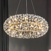 Krištáľovo luster minúta 12x G9, priemer 60 cm, lesklé zlato, nastaviteľná výška