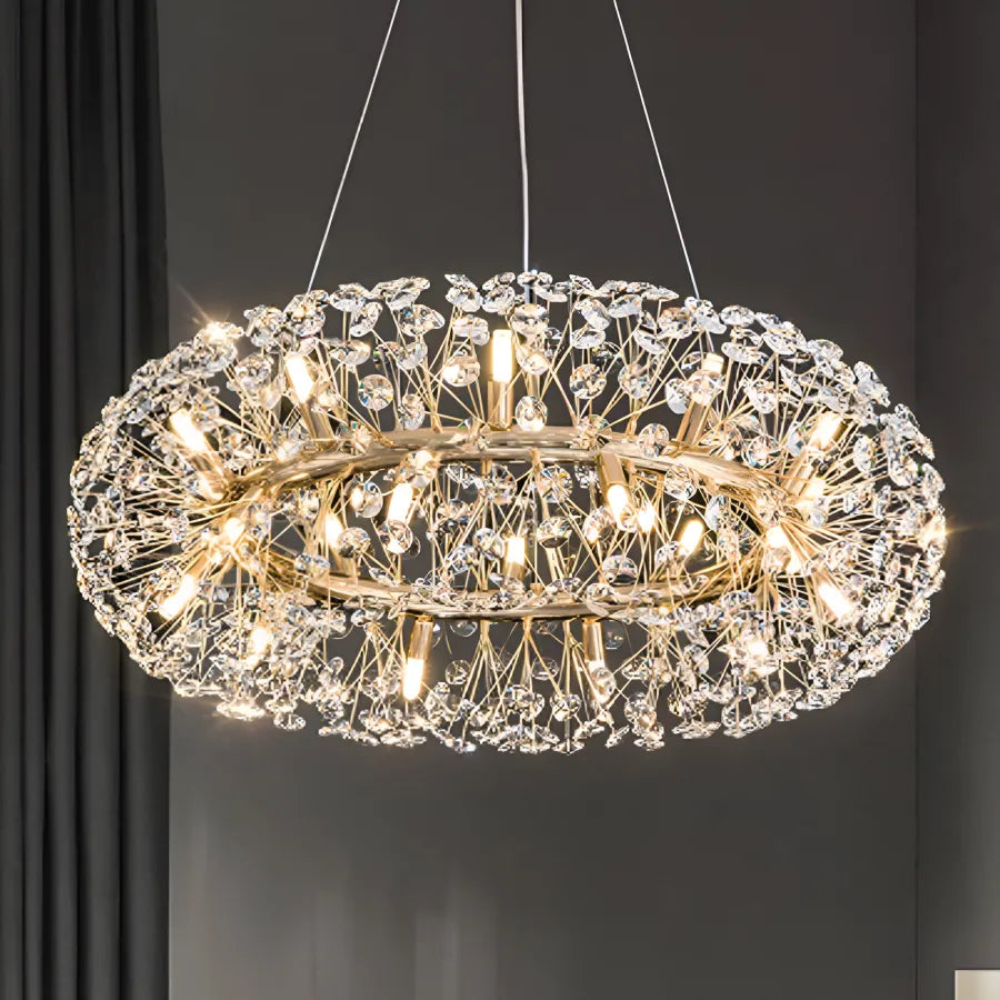 Krištáľovo luster minúta 12x G9, priemer 60 cm, lesklé zlato, nastaviteľná výška