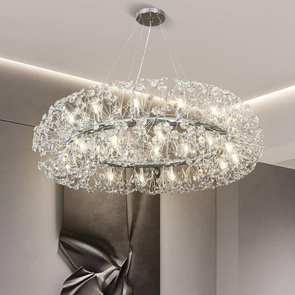 Krištáľovo luster minúta 12x G9, priemer 60 cm, lesklý chróm, nastaviteľná výška