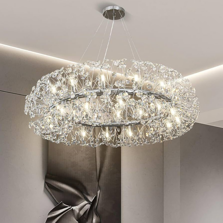 Krištáľovo luster minúta 12x G9, priemer 60 cm, lesklý chróm, nastaviteľná výška
