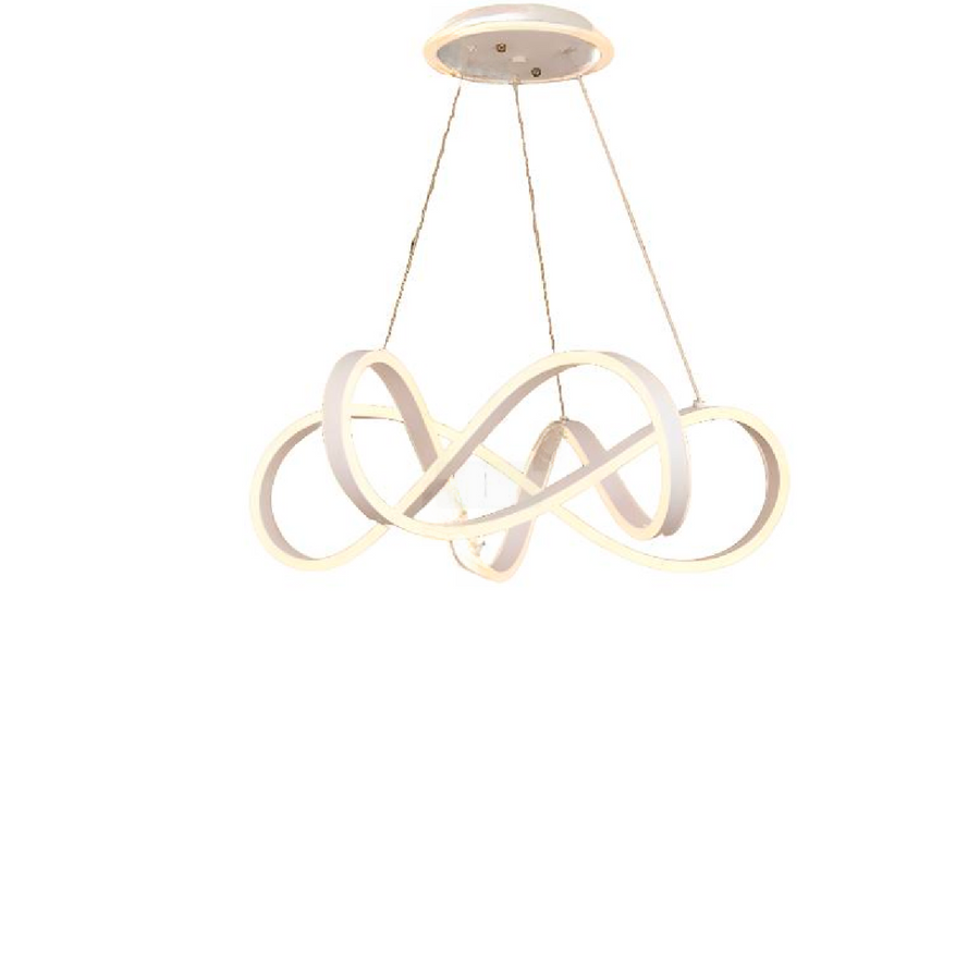 LED túžba zavesená s nekonečným halo, 138 W diaľkovým ovládaním, nastaviteľnou výškou, studenou/horúcou/neutrálnou svetlom, Daisy, biely