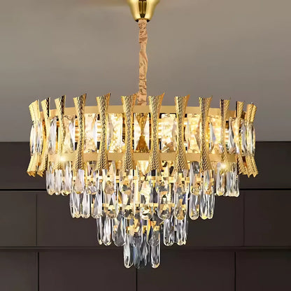 Crystal Luster Buckingham Noble 5xe14, priemer 40 cm, zlato, nastaviteľná výška