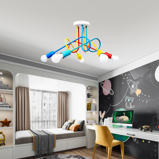 MINIMALIST Luster, s ramenami, ANGIOLO, Undulata, 5xE27, Viacfarebné detské lustre Predvolený názov Alessandro Design