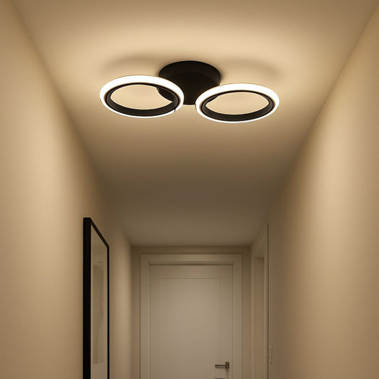 Lustra LED MARA 19W, 2 Cercuri, lumina Rece/Calda/Neutra, Negru