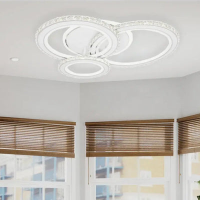 Lust Led Nova Rovon s kryštálmi, 3 svetelnými zdrojmi, RGB, s diaľkovým ovládaním, 103 W, bielym a nerezovým