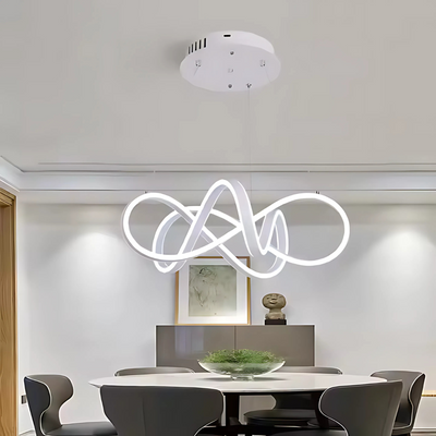 LED túžba zavesená s nekonečným halo, 138 W diaľkovým ovládaním, nastaviteľnou výškou, studenou/horúcou/neutrálnou svetlom, Daisy, biely