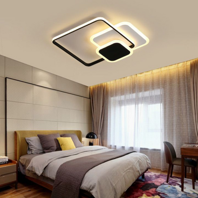 LED luster s diaľkovým ovládaním ANEMONA 75W, 3 štvorce, studené/teplé/neutrálne svetlo, stmievateľné, čierny