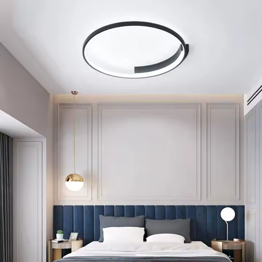 Lustra LED cu telecomanda LETIZIA, 33W, 1 Cerc, lumina Rece/Calda/Neutra, Dimabila, Negru