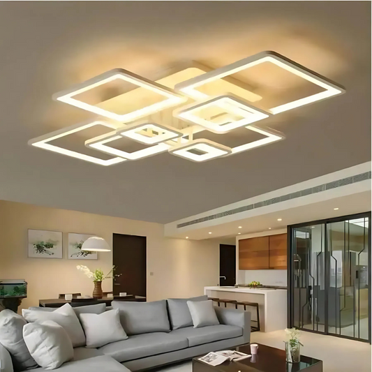 LED túžba s diaľkovým ovládaním, Ella, 8 štvorcov, 154 W, studené/horúce/neutrálne svetlo, nestabilné, biele