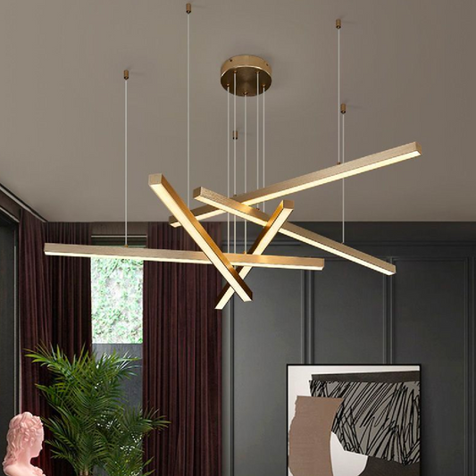 Lustra LED Ginevra cu Telecomanda, 31W, Lumina Rece/Calda/Neutra, Auriu