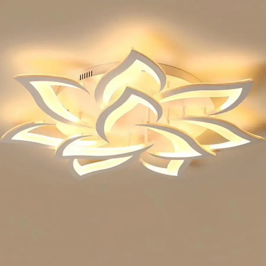 LED luster s diaľkovým ovládaním LOTUS, 164 W, 9 okvetných lístkov, studené/horúce/neutrálne svetlo, nestabilné, biele