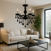 Crystal Cristal Cantal 5XE14, priemer 48 cm, čierna, nastaviteľná výška