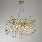 Crystal Luster Waltz Rhapsody, 9x G9, zlato, 60 cm, nastaviteľná výška