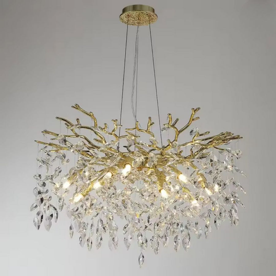 Crystal Luster Waltz Rhapsody, 9x G9, zlato, 60 cm, nastaviteľná výška