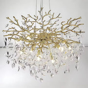 Crystal Luster Waltz Rhapsody, 9x G9, zlato, 60 cm, nastaviteľná výška