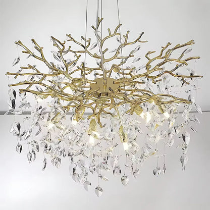Crystal Luster Waltz Rhapsody, 9x G9, zlato, 60 cm, nastaviteľná výška