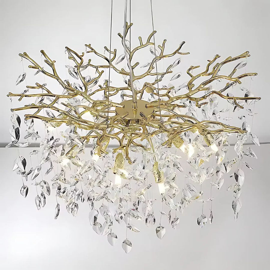 Crystal Luster Waltz Rhapsody, 9x G9, zlato, 60 cm, nastaviteľná výška