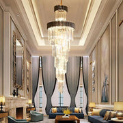 Candelabru Cristal VERSAILLES Culmino E14, Diametru 60cm, Auriu Lucios si Negru, Inaltime Reglabila
