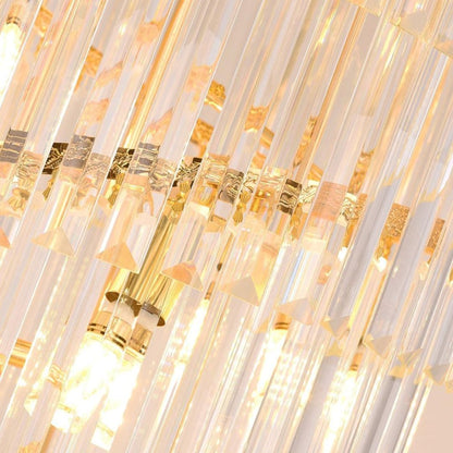 Candelabru Cristal VERSAILLES Culmino E14, Diametru 60cm, Auriu Lucios si Negru, Inaltime Reglabila